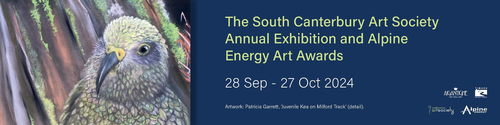 The South Canterbury Art Society Annual Exhibition and Alpine Energy Art Awards. 28th of September to the 27th of October 2024